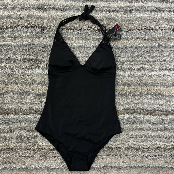 Bras N Things Black One Piece Bikini Sz 12 NWT | One Piece Swimwear | One Piece - Picture 1 of 15